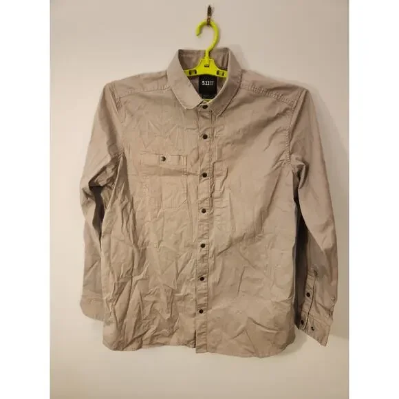 5.11 Shirt Mens XL Shirt Olive Green Long Sleeve Gorpcore Snap Leo Security - Picture 3 of 10
